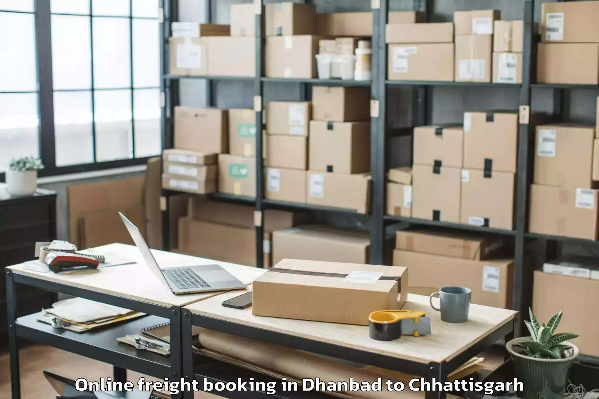 Book Dhanbad to Durg Online Freight Booking Online